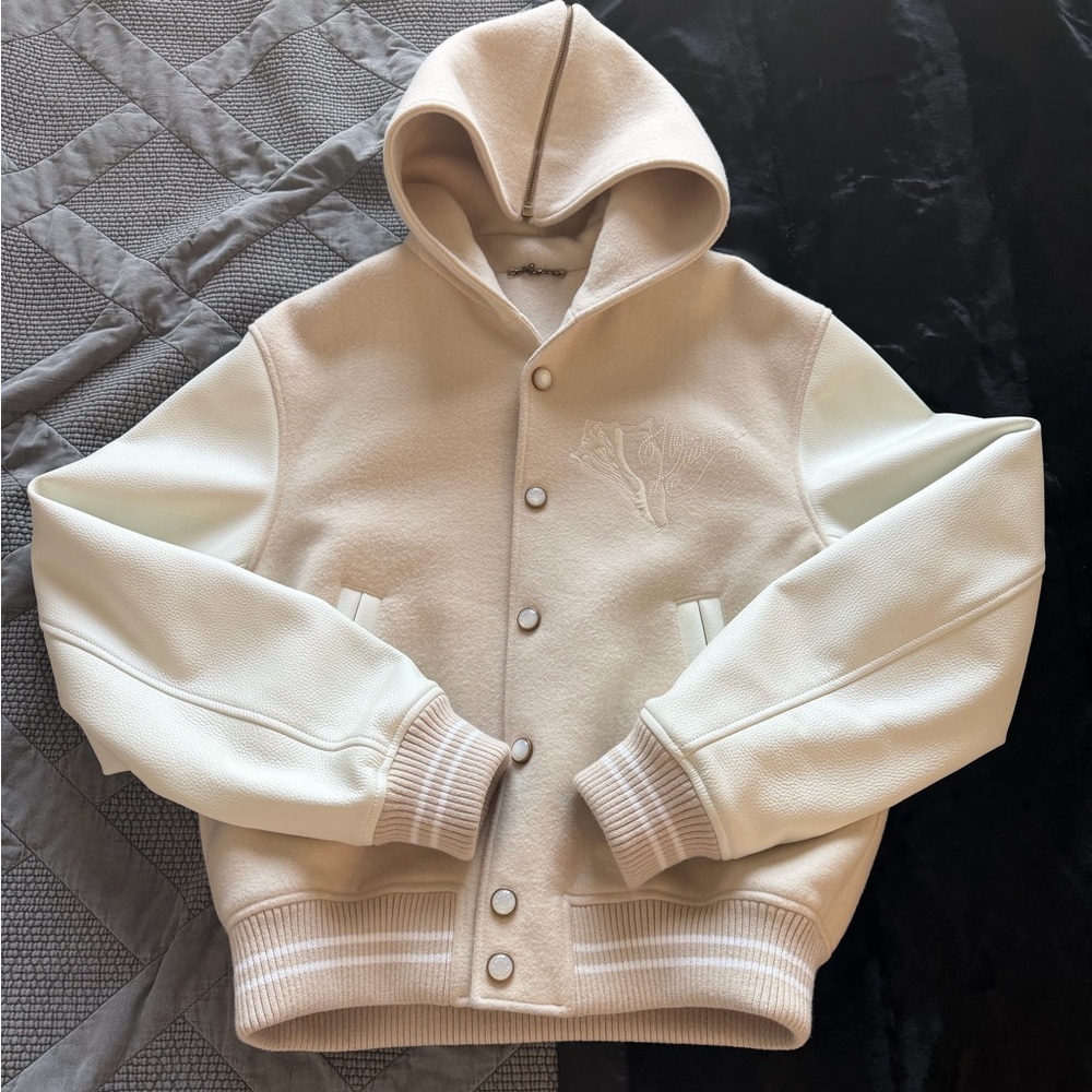 Louis Vuitton Cream and White Varsity Jacket